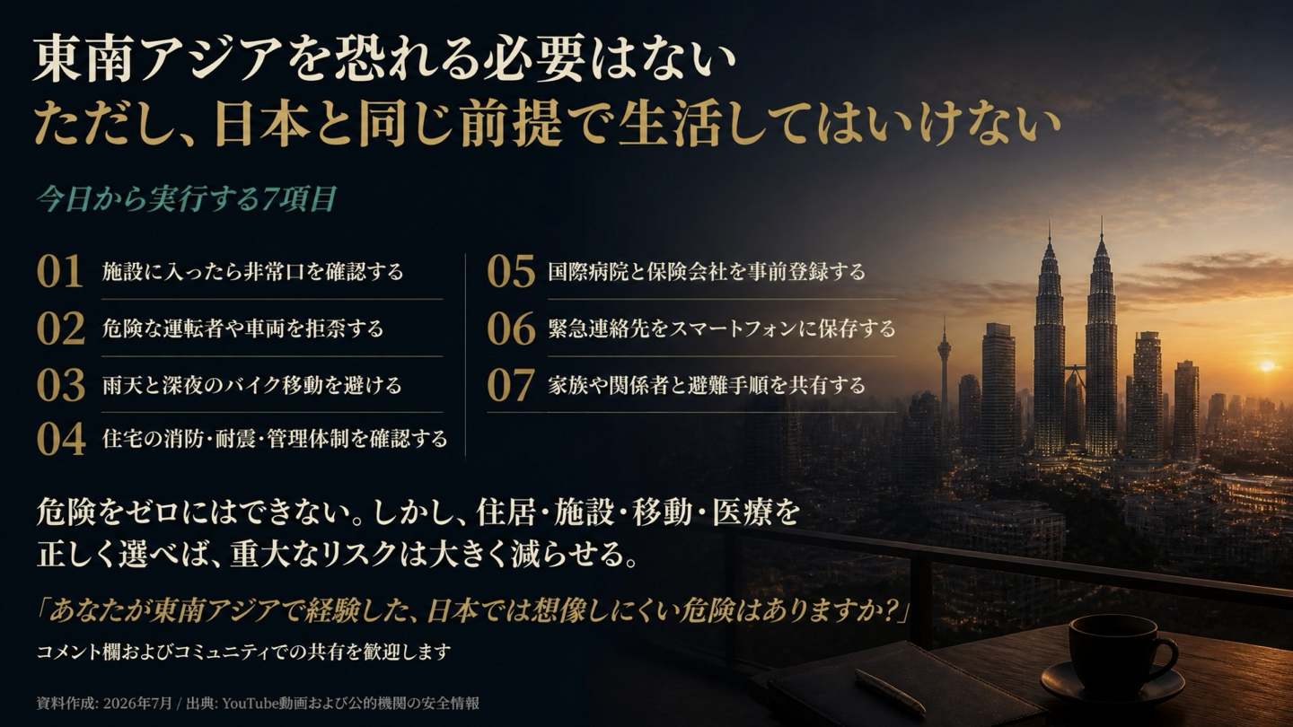 東南アジア移住で今日から実行する7つの安全対策