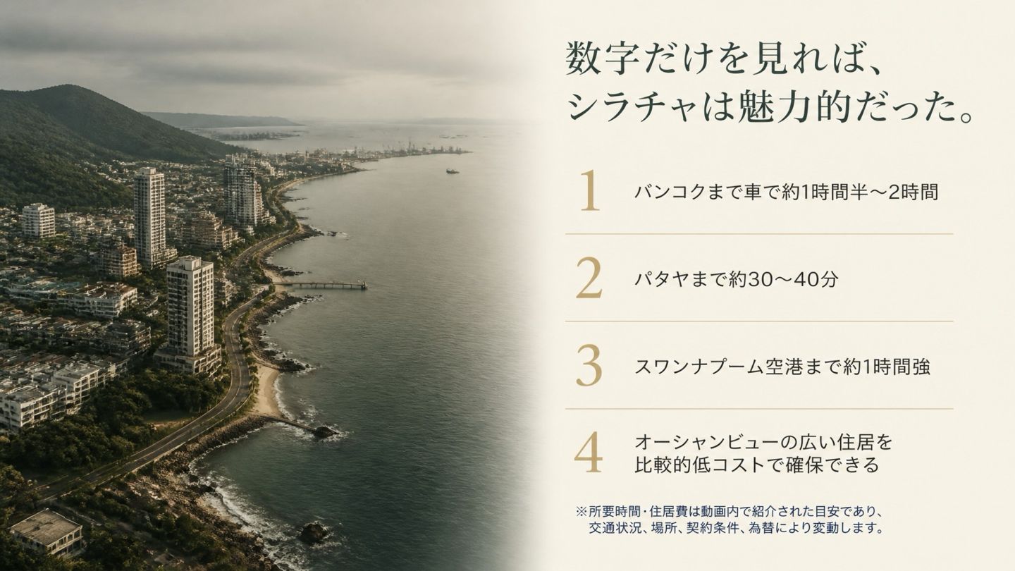 シラチャの立地、空港アクセス、住居費の条件