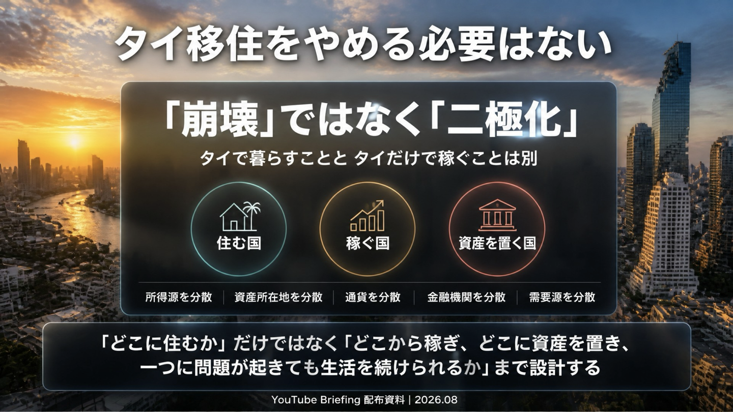 住む国、稼ぐ国、資産を置く国を分ける