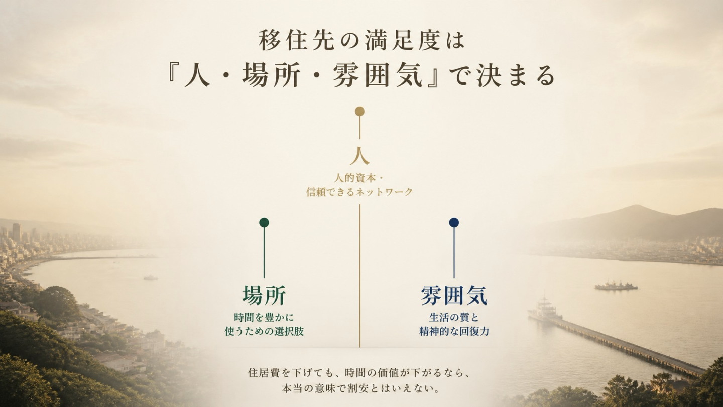 移住先の満足度を決める人、場所、雰囲気の3要素