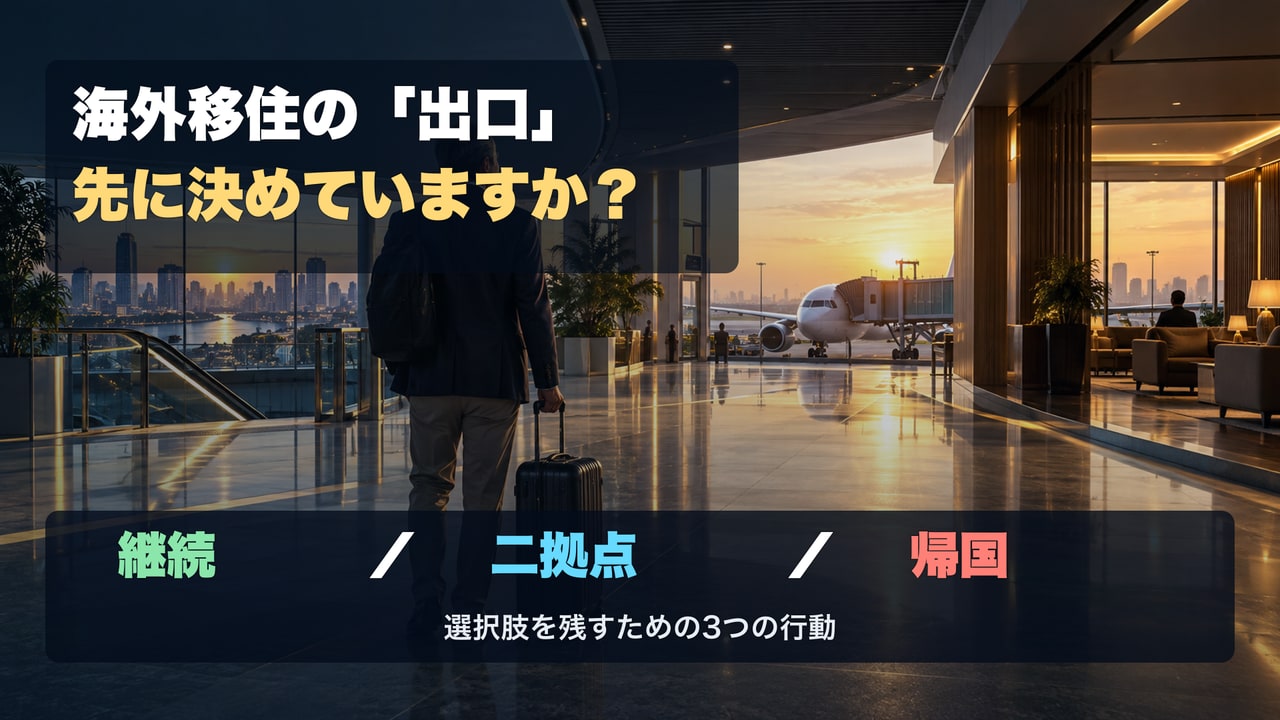海外移住の出口は継続、二拠点、帰国の三択