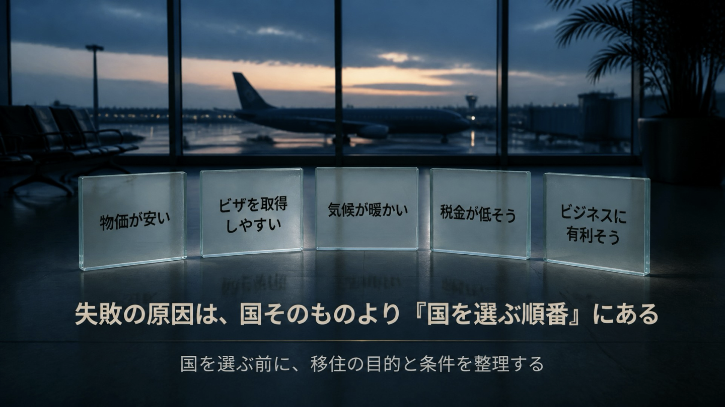 国を選ぶ前に移住の目的と条件を整理する